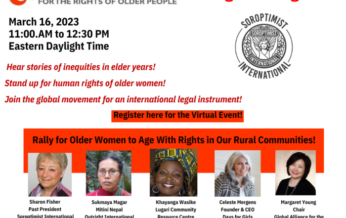 Rally for Older Women to Age With Rights in Our Rural Communities